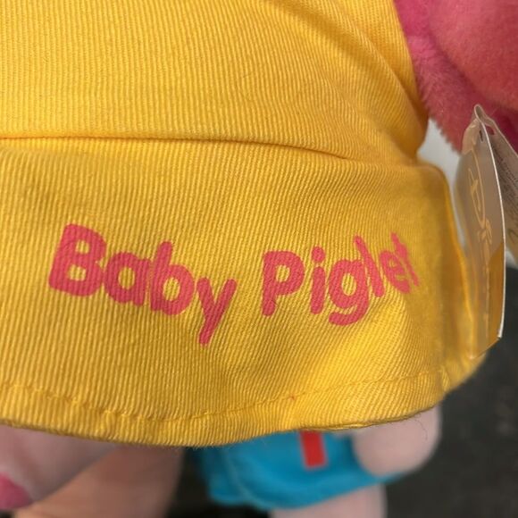 Disney Baby Piglet In Hiking Gear & Yellow Hat. Size 11”Rare - Picture 14 of 14